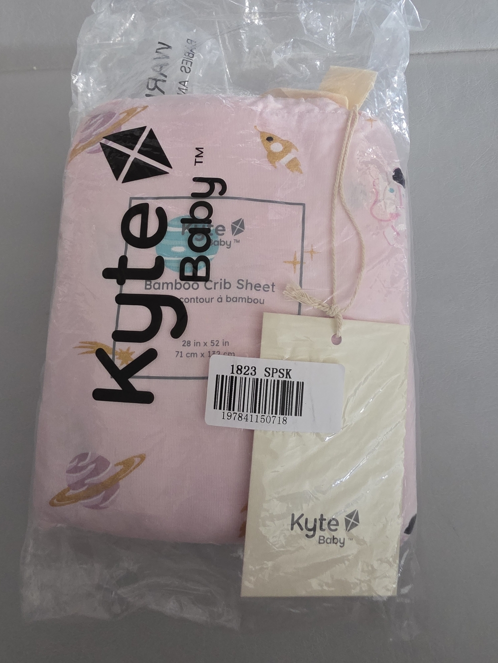 NWT Kyte Baby Bamboo Crib Sheet in Sakura Space  - 28 in x 52 in
